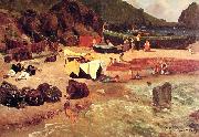 Albert Bierstadt Fishing Boats at Capri painting